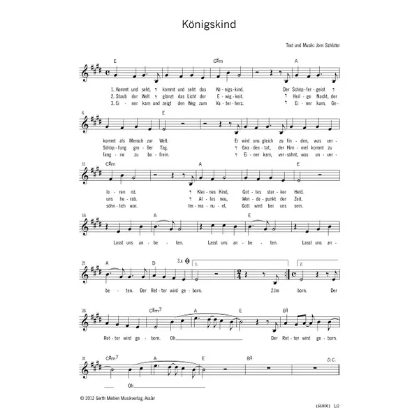 Produktbild des Artikels Königskind (Noten - Download)