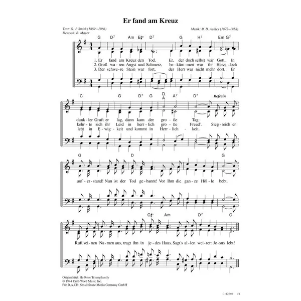 Produktbild des Artikels Er fand am Kreuz (Noten - Download)