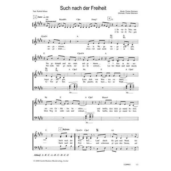 Produktbild des Artikels Such nach der Freiheit (Noten - Download)