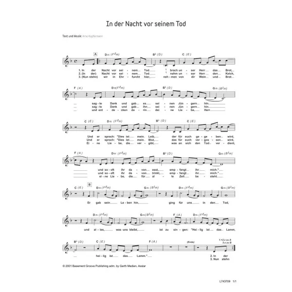 Produktbild des Artikels In der Nacht vor seinem Tod (Noten - Download)