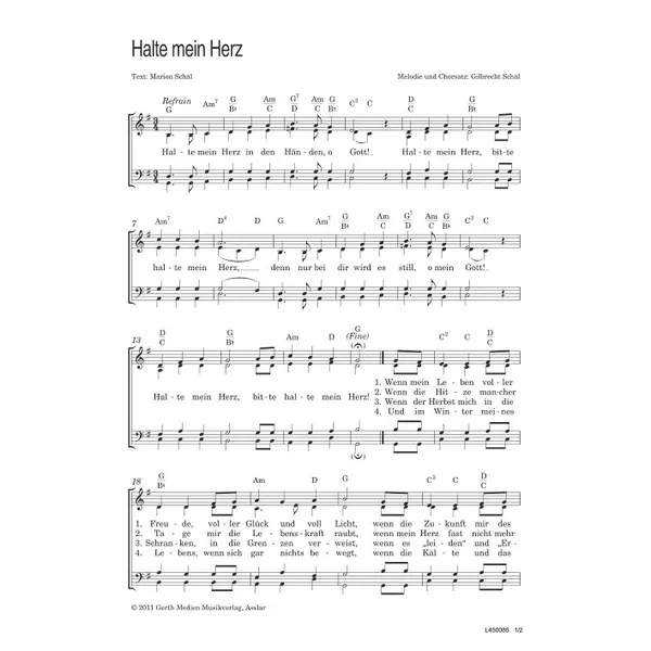 Produktbild des Artikels Halte mein Herz (Noten - Download)