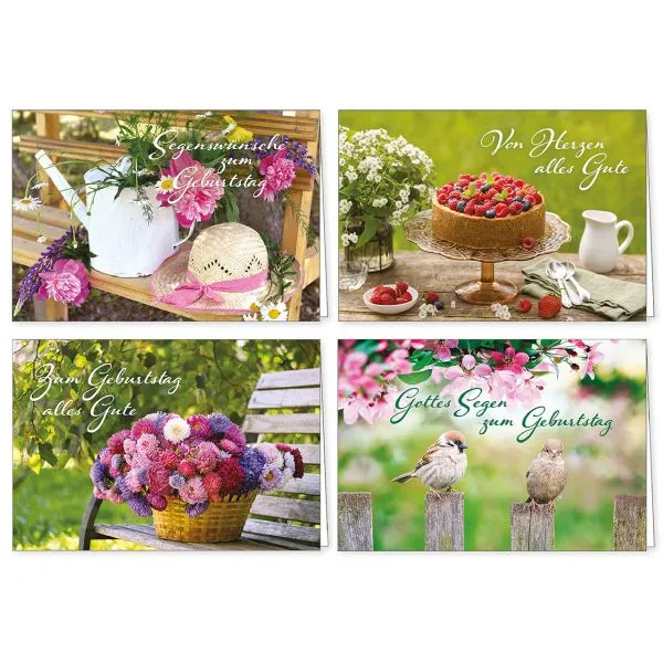 Produktbild des Artikels Faltkartenserie: Geburtstag, 4 Stück (Schreibwaren)