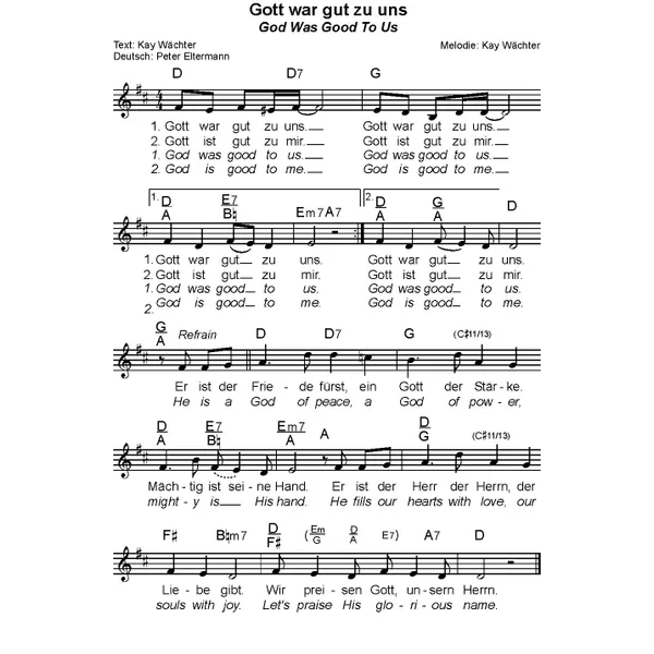 Produktbild des Artikels Gott war gut zu uns (Noten - Download)