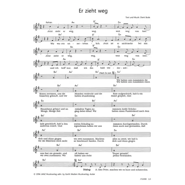 Produktbild des Artikels Er zieht weg (Noten - Download)