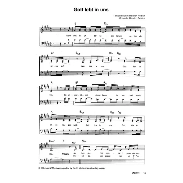 Produktbild des Artikels Gott lebt in uns (Noten - Download)