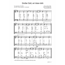 Produktbild des Artikels Großer Gott, wir loben dich (Noten - Download)