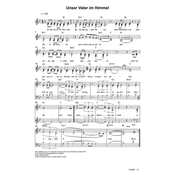 Produktbild des Artikels Unser Vater im Himmel (Noten - Download)