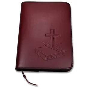 Produktbild des Artikels Bibelhülle "Bibel/Kreuz/Strahlen" Standard- weinrot (Kunstleder)