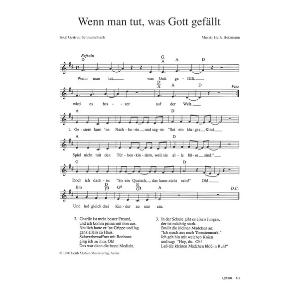 Produktbild des Artikels Wenn man tut, was Gott gefällt (Noten - Download)