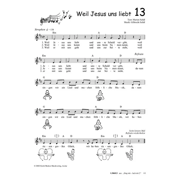 Produktbild des Artikels Weil Jesus uns liebt (Noten - Download)