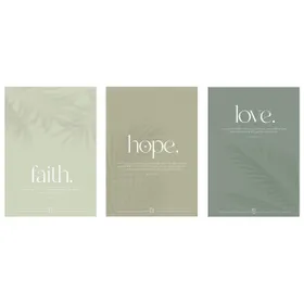 Produktbild des Artikels Poster-Set A4: faith.hope.love. ()