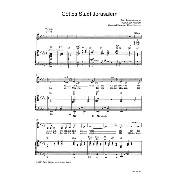 Produktbild des Artikels Gottes Stadt Jerusalem (Noten - Download)
