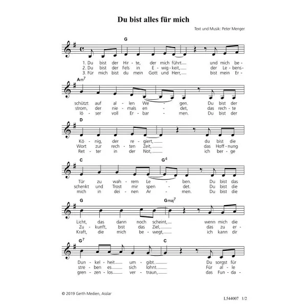 Produktbild des Artikels Du bist alles für mich (Noten - Download)