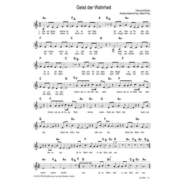 Produktbild des Artikels Geist der Wahrheit (Noten - Download)