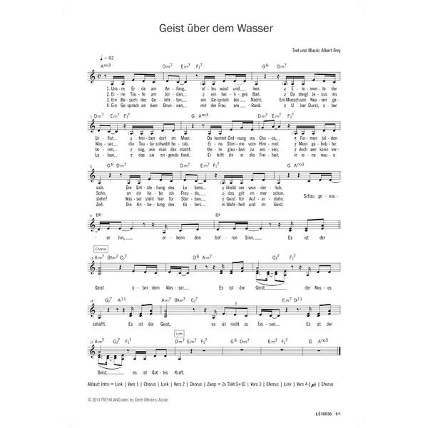 Produktbild des Artikels Geist über dem Wasser (Noten - Download)