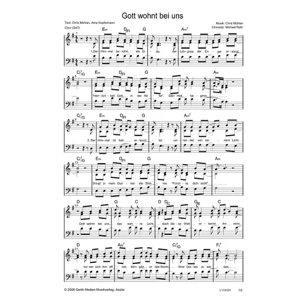 Produktbild des Artikels Gott wohnt bei uns (Noten - Download)
