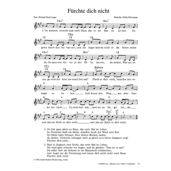 Produktbild des Artikels Fürchte dich nicht (Noten - Download)