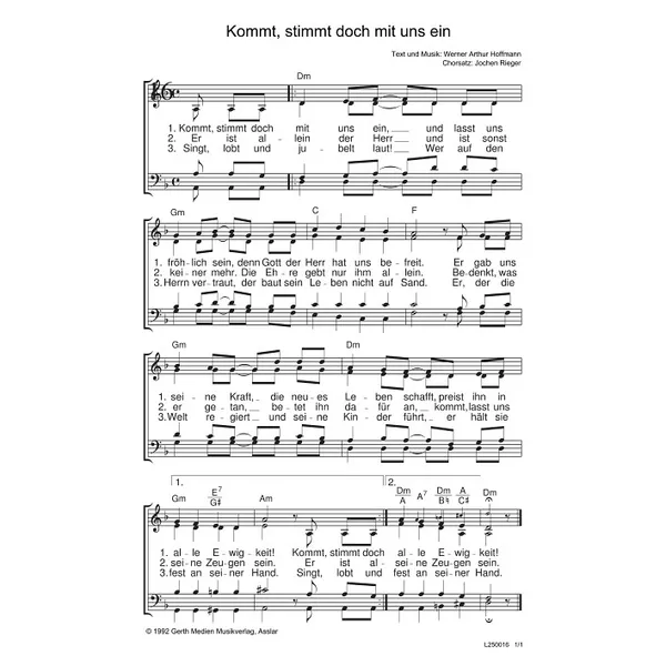 Produktbild des Artikels Kommt, stimmt doch mit uns ein (Noten - Download)