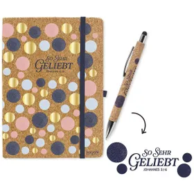 Produktbild des Artikels Set: Notizbuch Kork+Kugelschreiber "So sehr geliebt" (Schreibwaren - Gebunden)