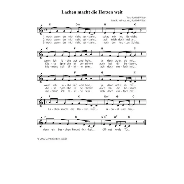 Produktbild des Artikels Lachen macht die Herzen weit (Noten - Download)