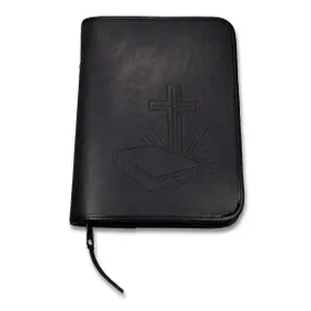 Produktbild des Artikels Bibelhülle "Bibel/Kreuz/Strahlen" Taschenbibel - anthrazit (Kunstleder)