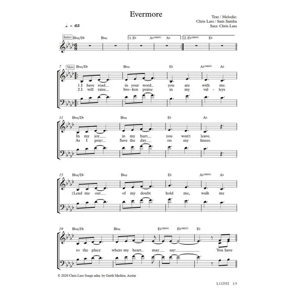 Produktbild des Artikels Evermore (Noten - Download)