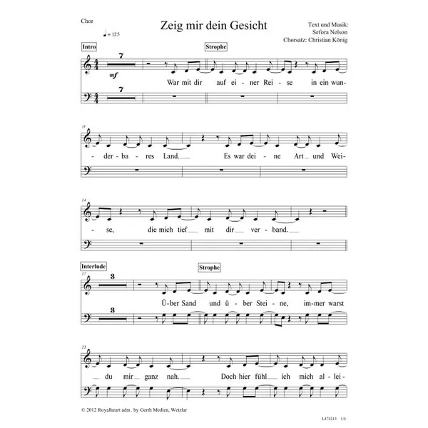 Produktbild des Artikels Zeig mir dein Gesicht (Noten - Download)