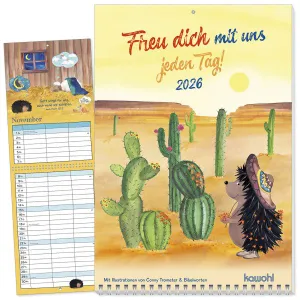 Produktbild des Artikels Freu dich mit uns jeden Tag! 2026 - Wandkalender (Kalender - Spiralbindung)
