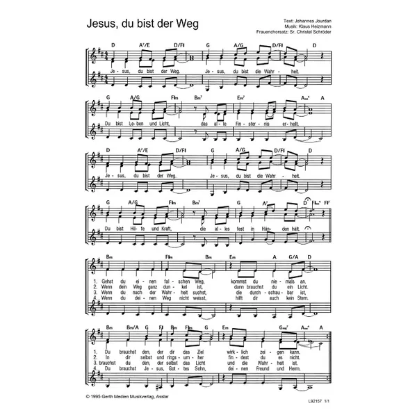 Produktbild des Artikels Jesus, du bist der Weg (Noten - Download)