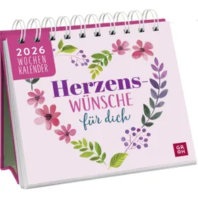 Produktbild des Artikels Herzenswünsche für dich 2026 - Mini-Wochenkalender (Kalender - Spiralbindung)