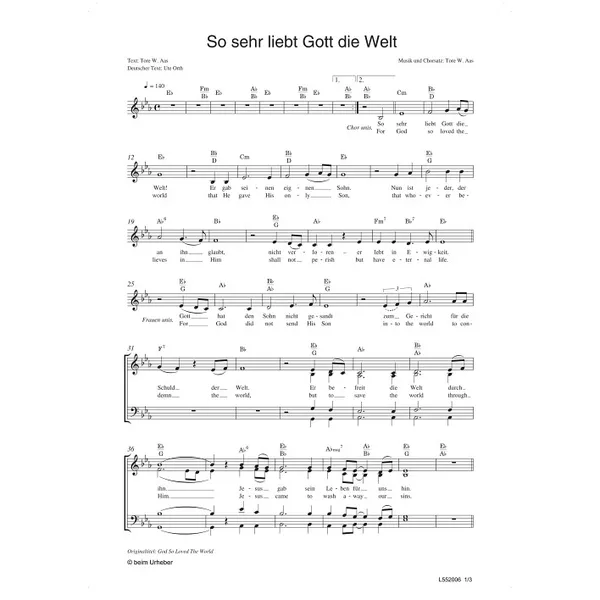 Produktbild des Artikels So sehr liebt Gott die Welt (Noten - Download)