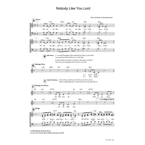 Produktbild des Artikels Nobody Like You Lord (Noten - Download)