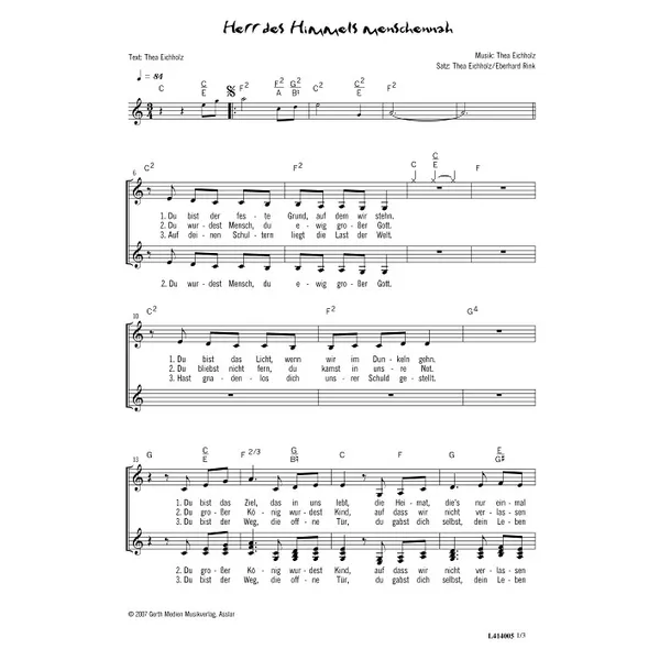 Produktbild des Artikels Herr des Himmels menschennah (Noten - Download)