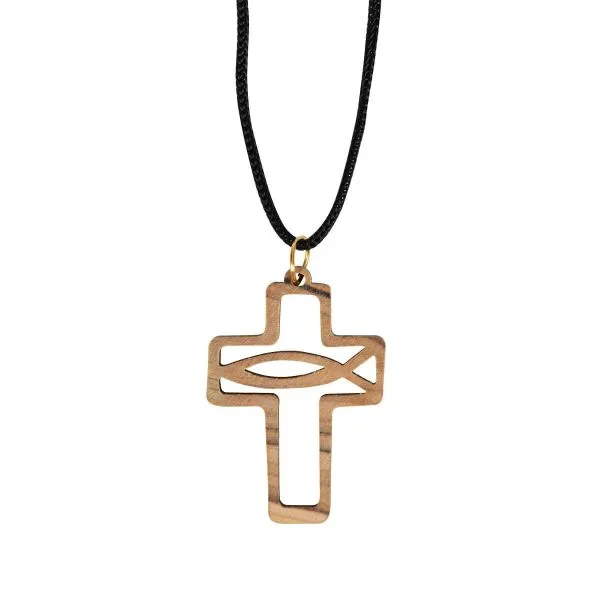 Produktbild des Artikels Halskette mit Kreuz aus Olivenholz ()