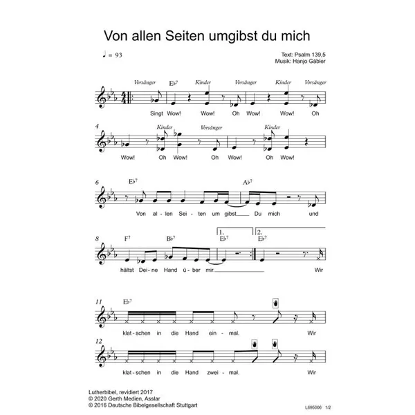 Produktbild des Artikels Von allen Seiten umgibst du mich (Noten - Download)