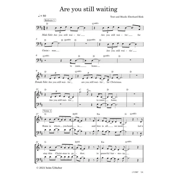 Produktbild des Artikels Are You Still Waiting (Noten - Download)