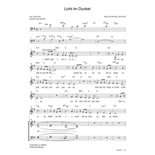Produktbild des Artikels Licht im Dunkel (Noten - Download)