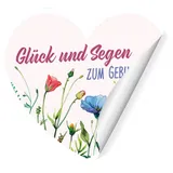 Stimmungsbild zu Aufkleber-Grußkarten: Glück und Segen zum Geburtstag, 4 Stück