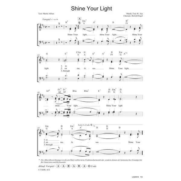 Produktbild des Artikels Shine Your Light (Noten - Download)
