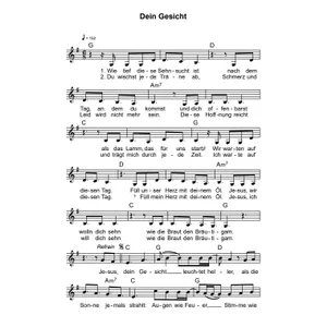 Produktbild des Artikels Dein Gesicht (Noten - Download)