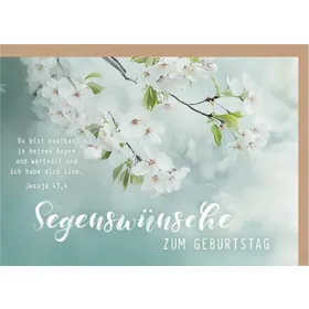 Produktbild des Artikels Faltkarte "Segenswünsche zum Geburtstag" - Blüten (Schreibwaren)