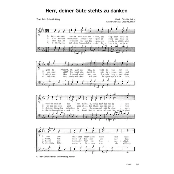 Produktbild des Artikels Herr, deiner Güte stets zu danken (Noten - Download)