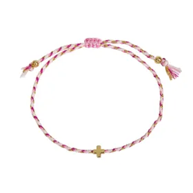 Produktbild des Artikels Armband Textil geflochten"Kreuz" - pink ()