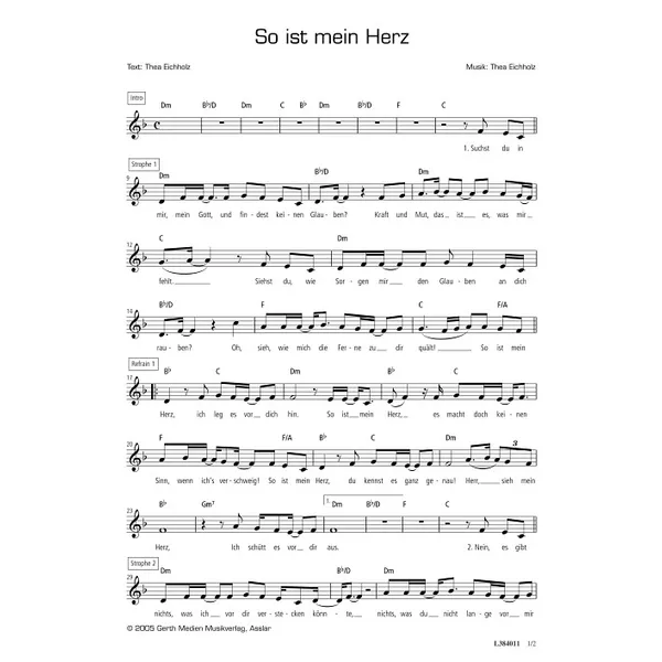 Produktbild des Artikels So ist mein Herz (Noten - Download)