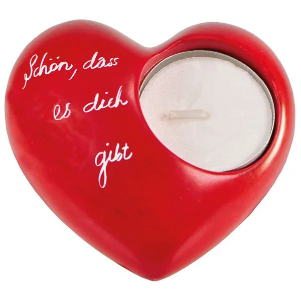 Produktbild des Artikels Teelichthalter Herz "Schön, dass es dich gibt" ()