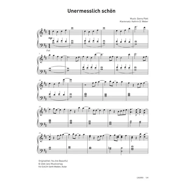 Produktbild des Artikels Unermesslich schön (Noten - Download)