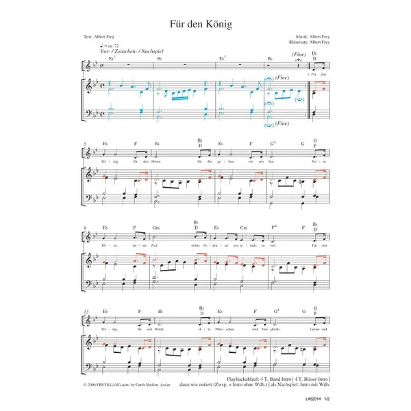 Produktbild des Artikels Für den König (Noten - Download)