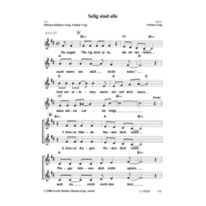 Produktbild des Artikels Selig sind alle (Noten - Download)