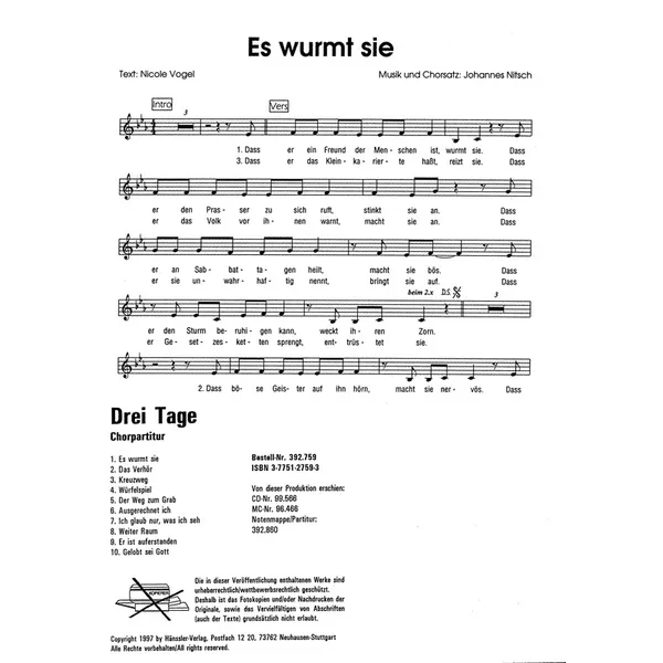 Produktbild des Artikels Der Weg zum Grab (Noten - Download)