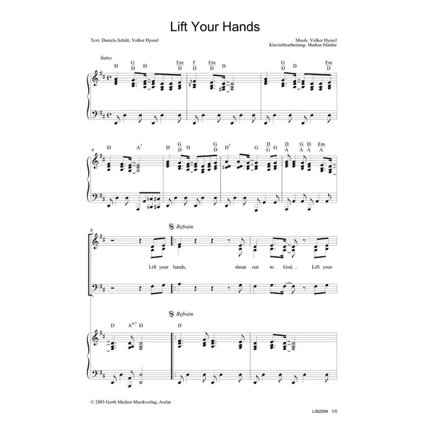 Produktbild des Artikels Lift Your Hands (Noten - Download)